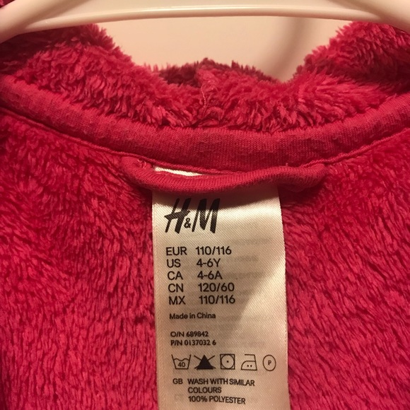 Kids h&m pink fleece robe - Picture 2 of 3